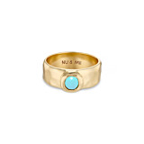 NU & MII Clara Band Turquoise Gold Plated Ring