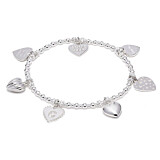 Sentiment of Hearts Silver Charm Bracelet