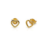 Open Heart Gold Plated Stud Earrings
