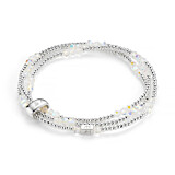 Personalised Looped Silver Bracelet - Crystal