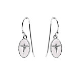 Cream Silhouette Angel Silver Earrings