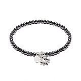 Hematite Santeenie Silver Charm Bracelet - Twilight Star