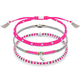Luminous Neon Pink Silver Stack