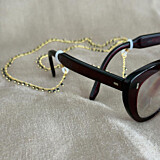 Beaded Glasses Chain - Black & Gold