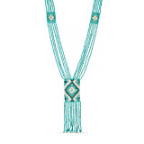 Outlet Traditional Balinese Beaded Necklace - Turquoise