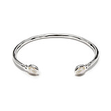 NU & MII Moonstone Oval Silver Bangle