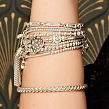 Solid Twirl Silver Bangle