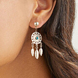 Turquoise Dreamcatcher Silver Earrings