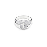 Outlet NU & MII Cross Signet Silver Pinky Ring