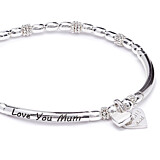 Love You Mum Silver Charm Bracelet - Boxed Heart