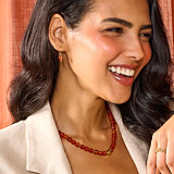 Lucia Gold-Filled Agate Necklace - Burnt Orange