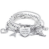Sama My Guardian Angel Bracelet Stack - Sterling Silver 