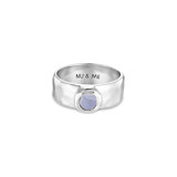 NU & MII Clara Band Silver Ring - Blue Lace