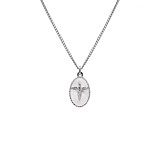 Cream Silhouette Angel Silver Necklace