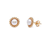 Pearl Gold Plated Stud Earrings