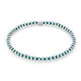 Mini Ria Silver Bracelet - Neon Turquoise