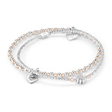 Love Stack Blush Silver Bracelet - Boxed Flower