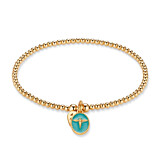 Santeenie Gold Plated Charm Bracelet - Turquoise Silhouette Angel