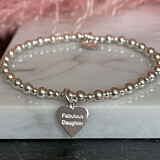 Mini Orchid Silver Charm Bracelet - Fabulous Daughter