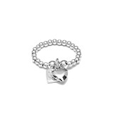 Santeenie Silver Charm Ring - Solid Heart