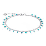 Turquoise Silver Anklet
