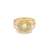 Orbit Gold Plated Ring - Moonstone