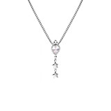 Vintage Crystal Star Silver Necklace
