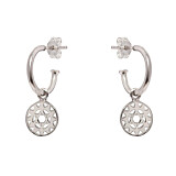 Outlet Heart Chakra Hoop Silver Earrings