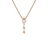 Vintage Crystal Star Gold Plated Necklace