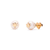 Pearl Star Gold Plated Stud Earrings