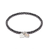 Outlet Hematite Santeenie Silver Charm Bracelet - Moonstone Teardrop