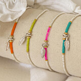 Festival Maisie Mixed Metal Feather Neon Bracelet - Choice of Colour