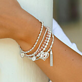 Mini Orchid Silver Charm Bracelet - Love You Mum
