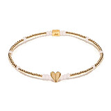 Sweet Pea Gold Plated Bracelet - Heart Charm