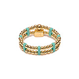 Turquoise Duet Gold Plated Ring