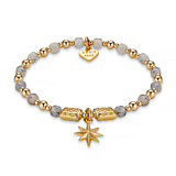 Labradorite Wish Upon a Star Gold Plated Charm Bracelet