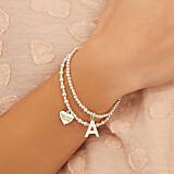 Anna Bella Initial Silver Charm Bracelet