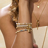 Indigo Gold Plated Charm Bracelet - Love Lock