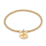 Hera Pearl Personalised Gold Plated Charm Bracelet - Flower Girl