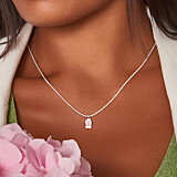 Pink Ribbon Silver Necklace