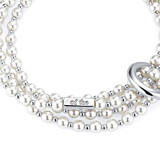 Endless Love Pearl Personalised Looped Silver Bracelet