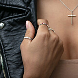 Outlet NU & MII Hammered Silver Ring