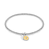 Santeenie Silver Enamel Heart Charm Bracelet - Choice of Colour