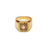 Outlet NU & MII Bright Gold Plated Ring
