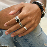 42 Men's Braided Silver Ring