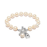 Toggle Pearl Silver Bracelet - Love Lock