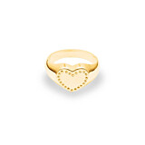 Outlet NU & MII Embossed Heart Signet Gold Ring