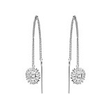 Sunflower Silver Pull Through Earrings