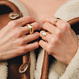NU & MII Seville Gold Plated Ring - Pearl