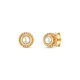 Pearl with a Twist Gold Plated Stud Earrings